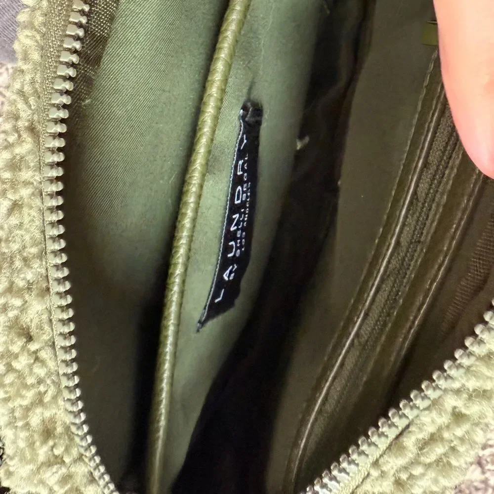 Laundry by Shelli Segal Green Sherpa Crossbody Bag